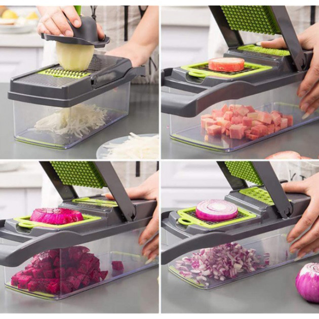 Овочерізка подрібнювач 14 в 1 ситечко для яєць та ніж для очищення овочів Veggie Slicer мультислайсер GL-65 Львів - фото 1