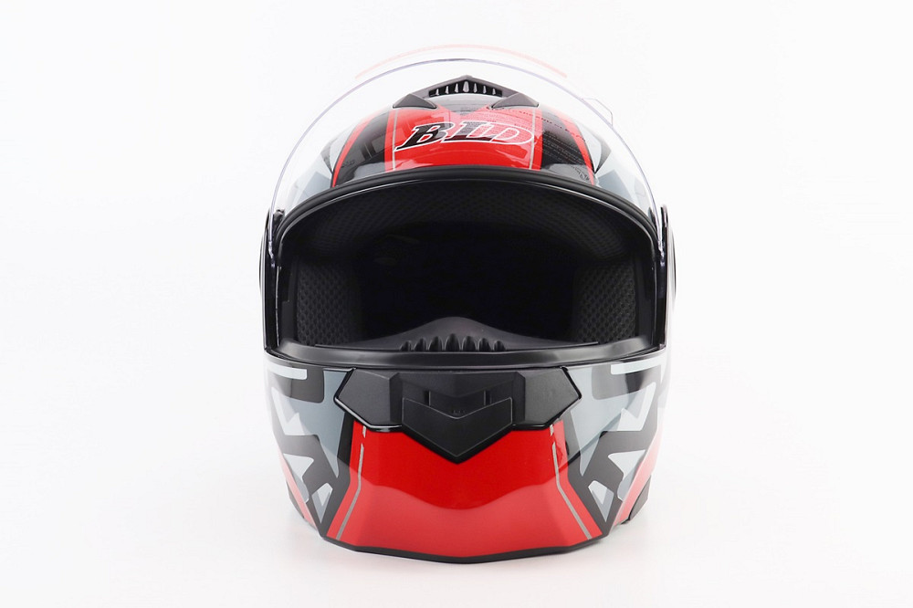 Шолом модуляр, закритий з відкидним підборіддям+відкидні окуляри BLD-159 М (57-58см), ЧОРНО-ЧЕРВОНИЙ Киев - изображение 7