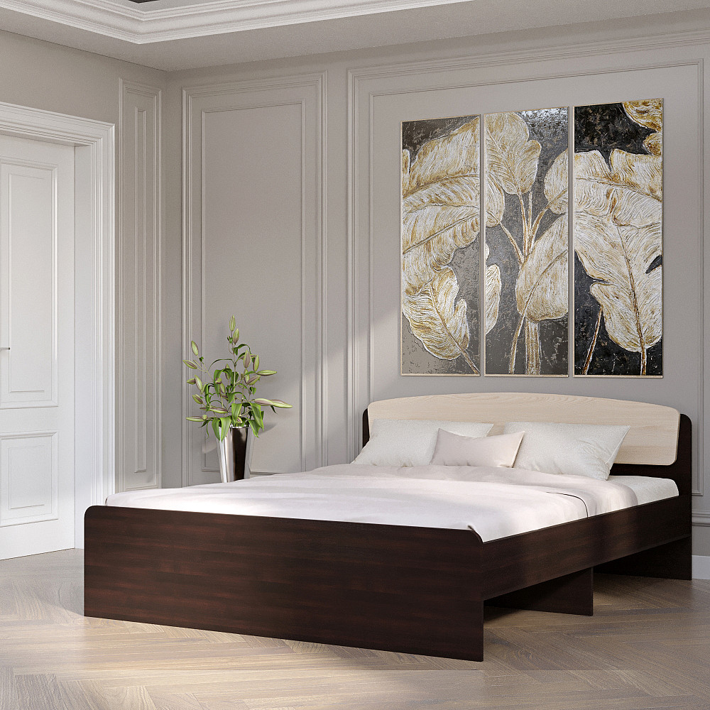 Ліжко двоспальне Еверест Асторія (без ящиків) 160х200 см венге/дуб молочний (DTM-2082) Львів - фото 1