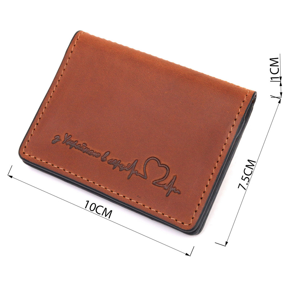 Практичная обложка на автодокументы в винтажной коже Сердце GRANDE PELLE 16711 Светло-коричневая Киев - изображение 3