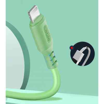 Дата кабель USB 2.0 AM to Lightning 1.0m soft silicone green ColorWay (CW-CBUL042-GR) Винница