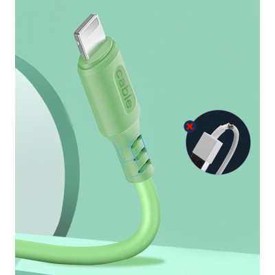 Дата кабель USB 2.0 AM to Lightning 1.0m soft silicone green ColorWay (CW-CBUL042-GR) Винница - изображение 5