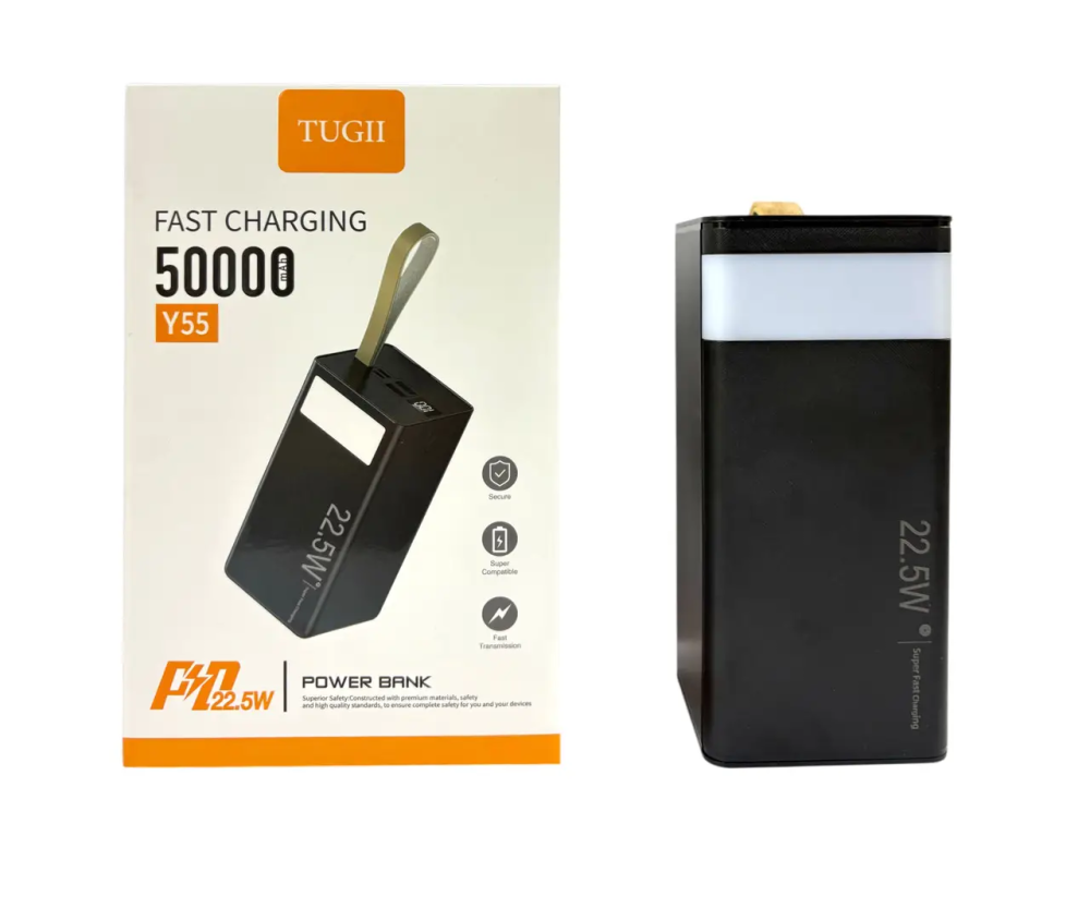 Зовнішній акумулятор Power Bank 50000mAh 22.5W TUGII Y55 швидка зарядка для смартфонів та гаджетів Одеса - фото 3