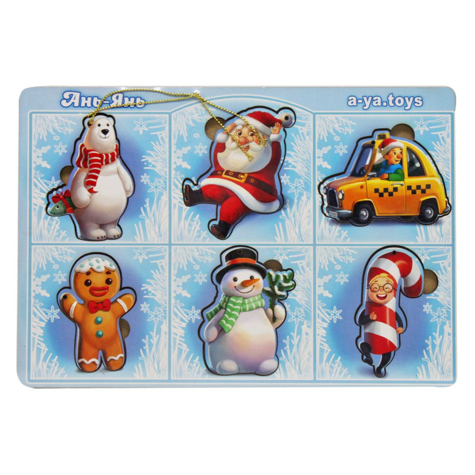 Розвиваючий пазл-вкладиш "Новорічний -1" (ПСФ013) PSF013, 6 картинок Вінниця - фото 1