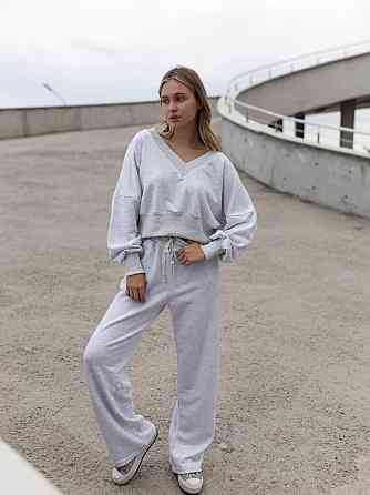 Женский базовый прогулочный костюм двойка: кофта и штаны турецкая трехнить пенье Меланж Одесса