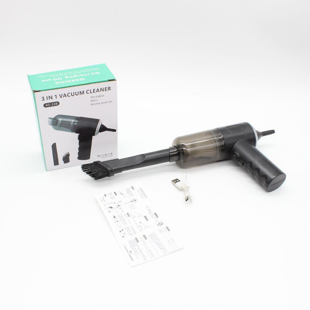 Автомобильный пылесос + 3 насадки, 120Вт, от USB, AS-228 / Беспроводной пылесос / Ручной пылесос Киев - изображение 10