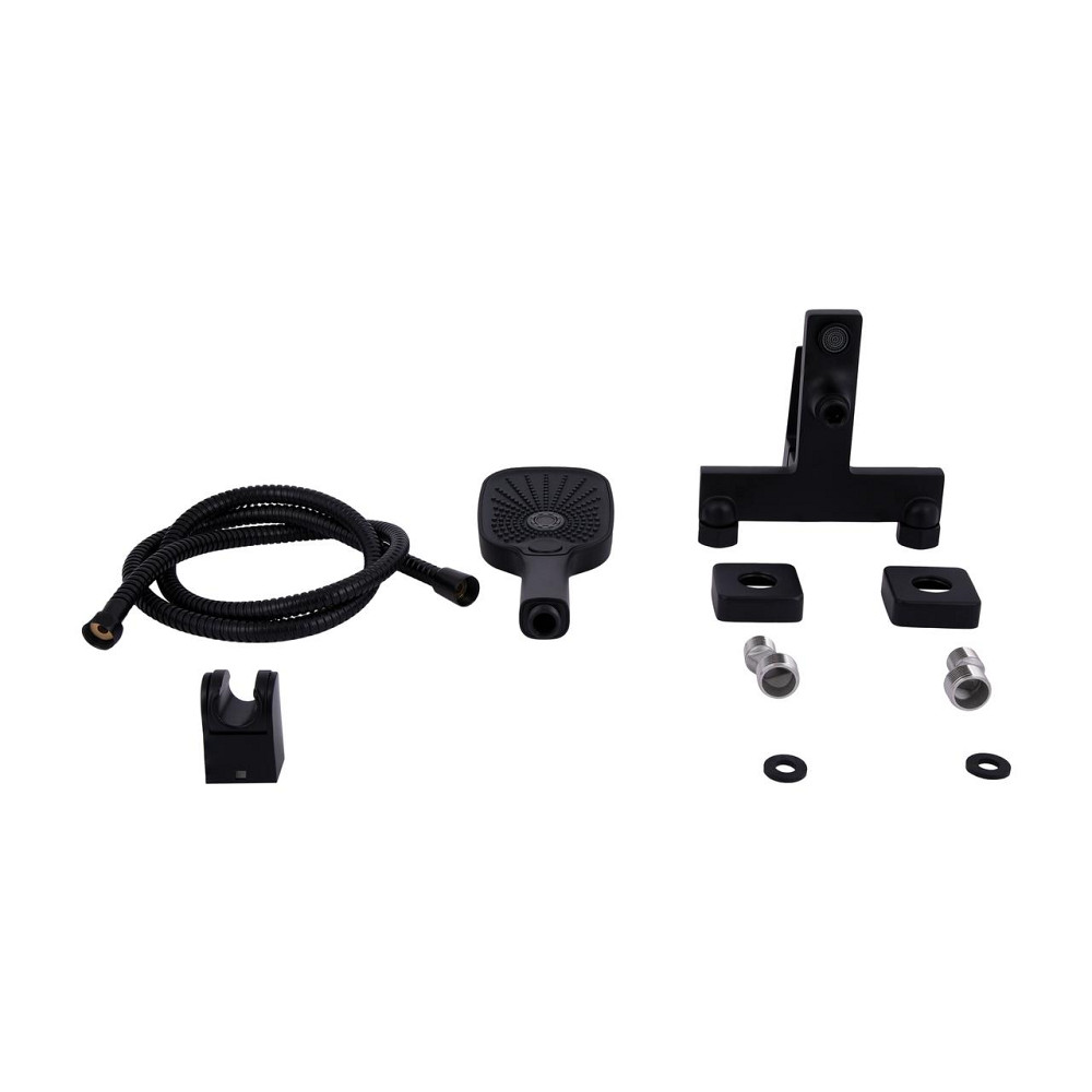 Змішувач для ванни Qtap Gemini (з душовим гарнітуром) QTGEM259BLM45682 Black Matt Київ - фото 7