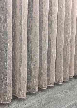 Тюль льон “Дощик” однотонний, колір капучино 1988т Київ