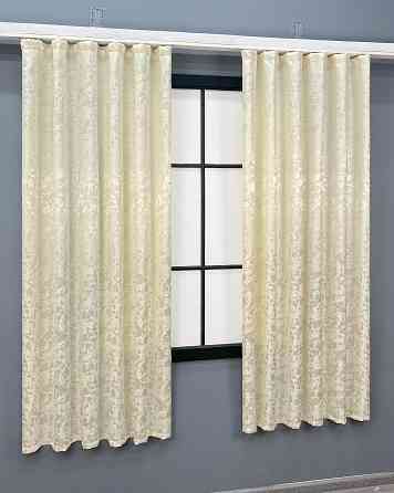 Комплект коротких штор VR-Textil Льон мармур Pavliani ХО №1908ш Молочний 130х170 см 2 шт (35-0411) Київ