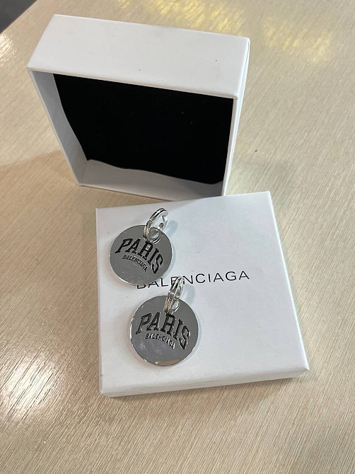 Стильні сережки Balenciaga посріблення Одеса - фото 4