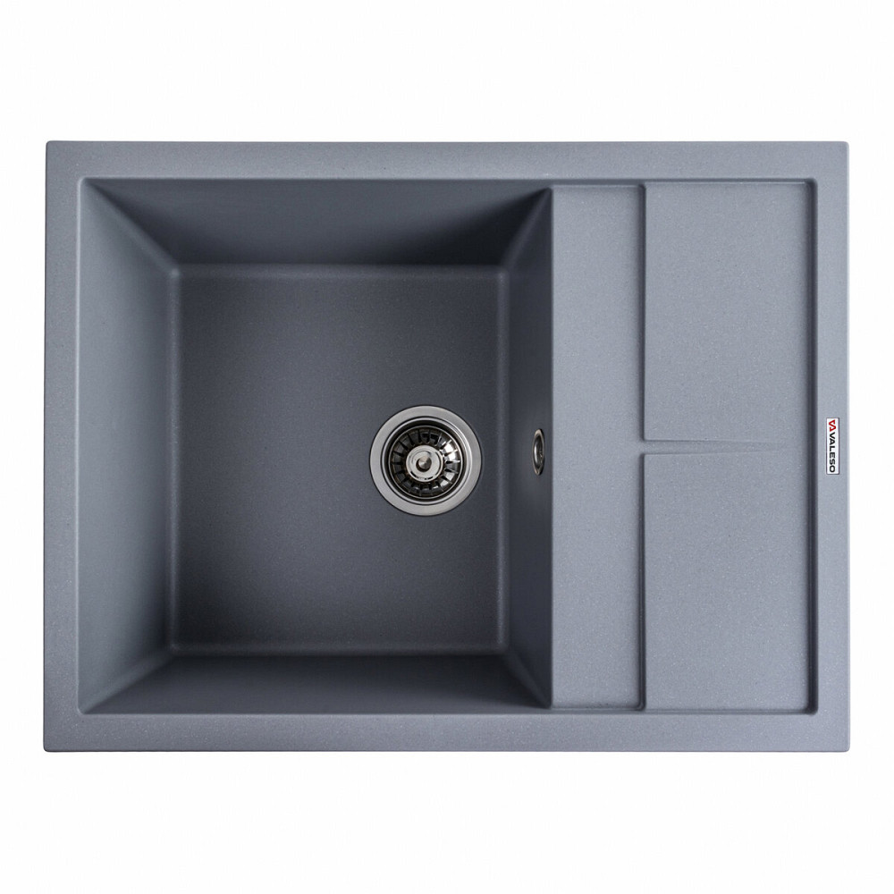 VALESO Гранітна мийка для кухні VALESO LOTOS 6550 матова Сірий металік Коломия - фото 1