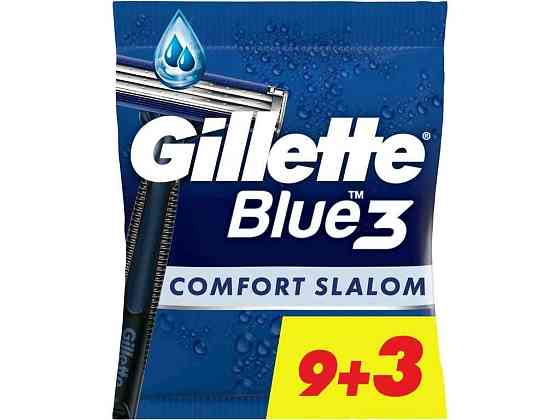 Станок одноразовий для голiння 12шт чол Blue 3 Comfort Slalom ТМ GILLETTE Київ