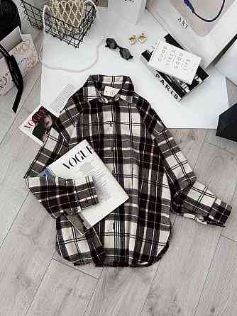 Жіноча тепла звичайна сорочка вільного крою турецький кашемір Шоколад Одеса