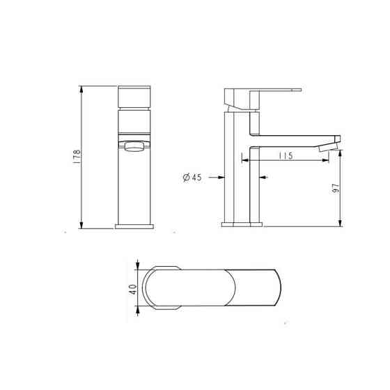 Змішувач для раковини Lidz Luna 001F (k35) LDLUN001FNKS46094 Nickel сатин Київ