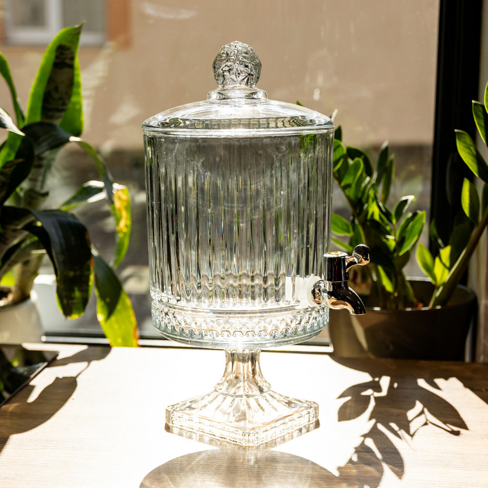 Лимонадниця з краном скляна 4.5 л диспенсер для напоїв лимонадник із краном Прозорий HP-19-285 Коломия - фото 4