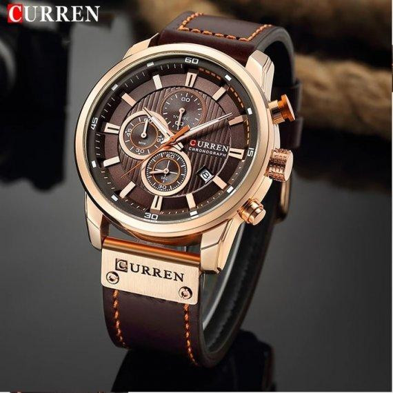 Чоловічий наручний годинник Curren BigBoss (Коричнево-золотий) Вінниця - фото 6