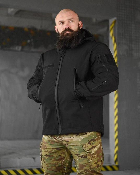 Весенняя тактическая куртка softshell masad черная Одесса - изображение 12