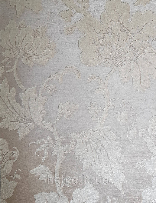 Шпалери вінілові на флізеліні Rasch Trianon Xlll 0.53х10 класика під текстиль гобелен квіти листя кремові Київ - фото 2