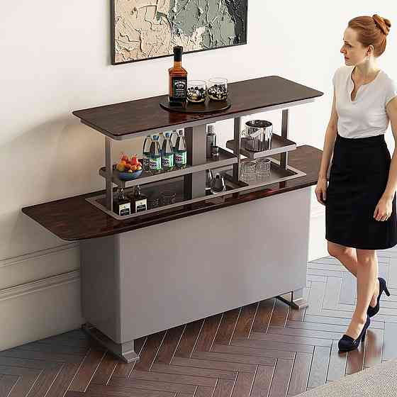 Розумний сервант (шафа) з вбудованим холодильником Primst CB150 (150 литров, Wood) Київ