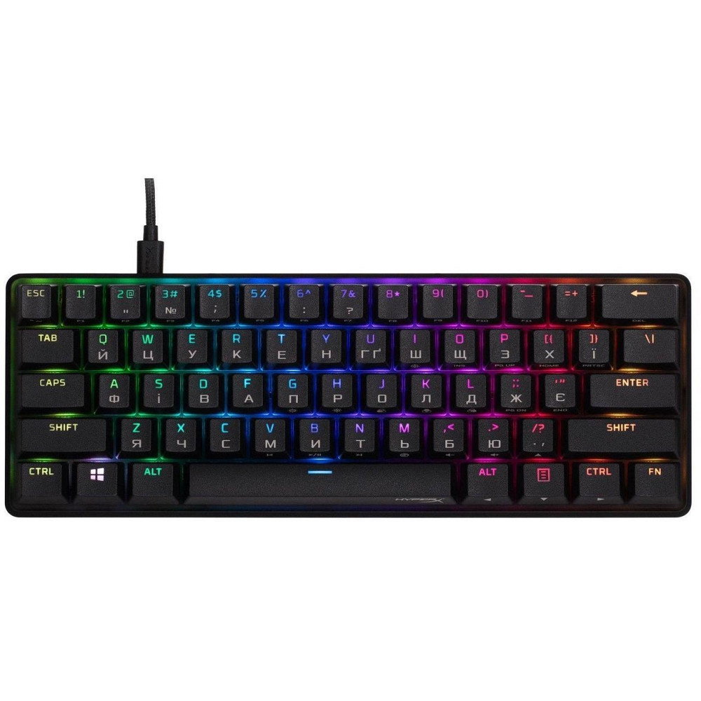 Клавіатура HyperX Alloy Origins 60 Red RGB UA Black (4P5N4AA) Чорний Харьков - изображение 1