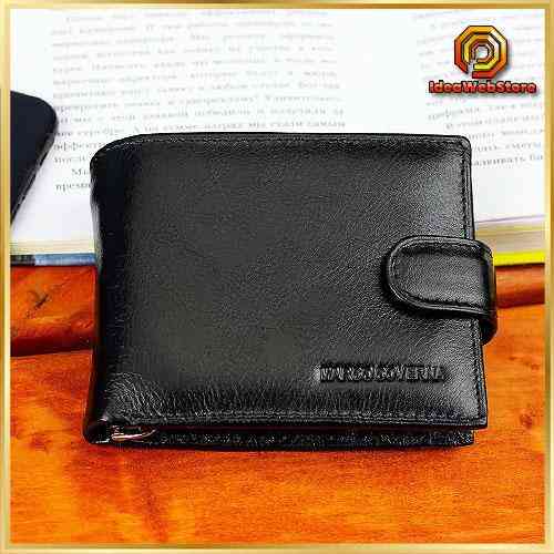 Мужской кошелек из натуральной кожи. Кожаный кошелек мужской портмоне из кожи Черный Marco Coverna Киев