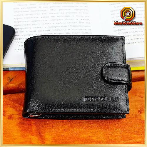 Мужской кошелек из натуральной кожи. Кожаный кошелек мужской портмоне из кожи Черный Marco Coverna Киев - изображение 1