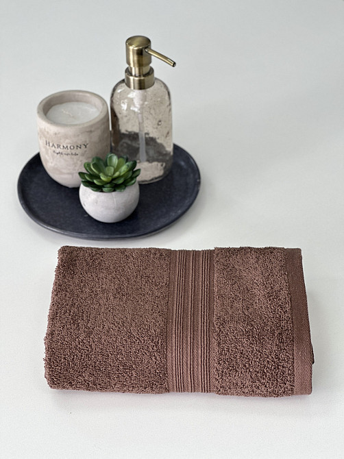 Рушник махровий Ideal Textile 500 г/м2 50х90 см в асорт. (56860390) Коричневий Чернівці - фото 4