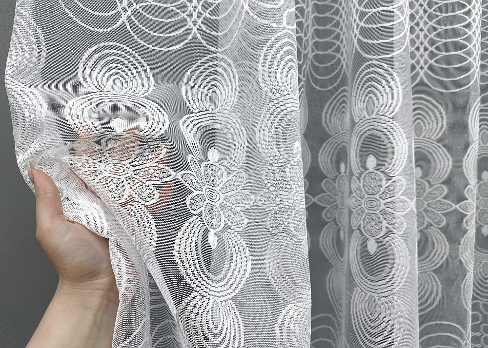 Тюль жаккард, цвет белый 1608т Киев - изображение 3