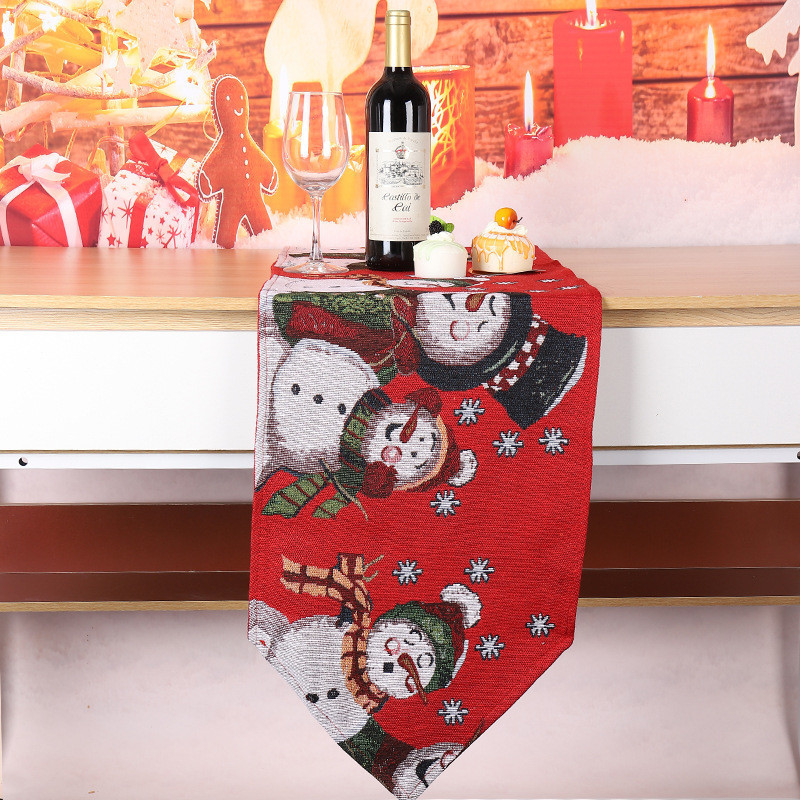 Скатертина новорічна Сніговики вузька 180 на 33 см різнобарвний Київ - фото 16