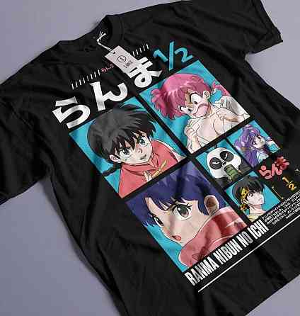 Футболка аниме Ранма Схампоо Румико Такахасхи оверсайз (S/M/L) Черний AnimeJ0981 Днепр