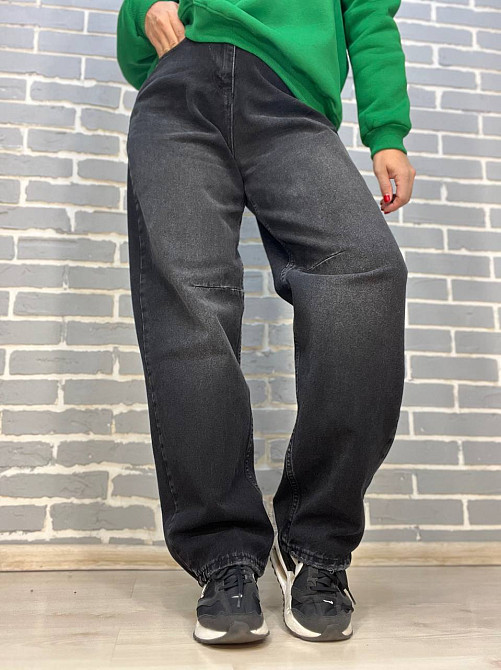 Джинсы женские Q-4 3013 Skaiter багги свободные оверсайз швы на коленях затяжка на талии черные, черный, 28, 28, 72 см, 107 см Киев - изображение 18