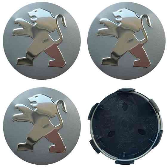 Ковпачки (заглушки) на диски Peugeot 60/55мм сірий 4шт Киев