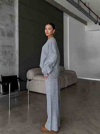 Жіночий затишний базовий костюм двійка з турецької ангори-кашемір Сірий, 46/48 Одеса