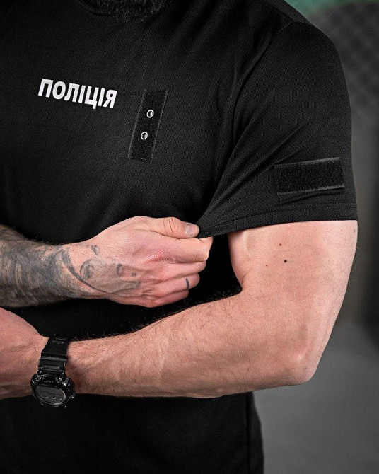 Футболка полиция black ВТ6013 Одесса - изображение 5