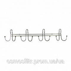 Планка гардеробна з 4-ма подвійними гачками хром 62cм Киев - изображение 1