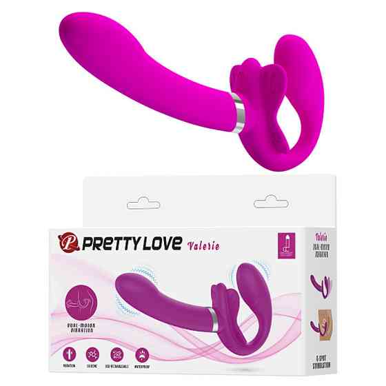 Безремневой страпон с вибрацией Pretty Love Valerie фуксия, 19.2 х 3.3 см Sex Aura Киев