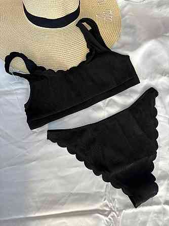 Жіночий роздільний купальник рубчик Чорний M Харків