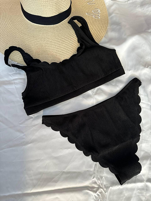 Жіночий роздільний купальник рубчик Чорний M Харків - фото 3