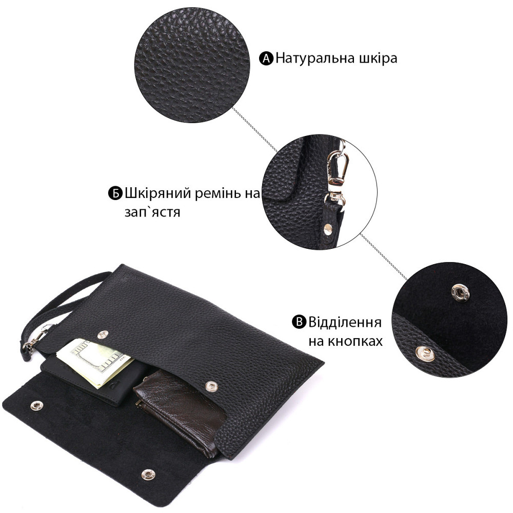 Шкіряна тревел-косметичка Shvigel 16416 Чорний Київ - фото 5