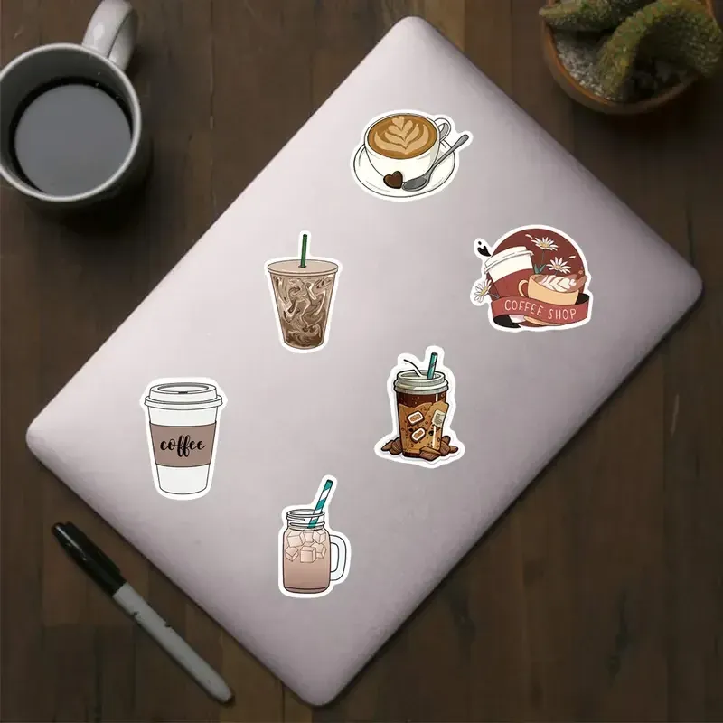 Набір наклейок із кавою – 500 шт (10 дизайнів) у рулоні Київ - фото 3