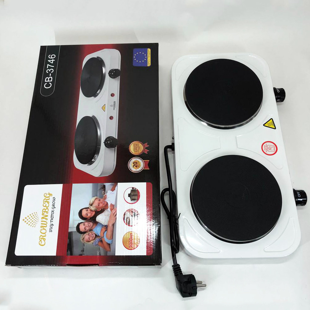 Електроплита двоконфорочна настільна компактна Crownberg CB-3746, Плита для любителів готувати ZK-29 Івано-Франківськ - фото 6