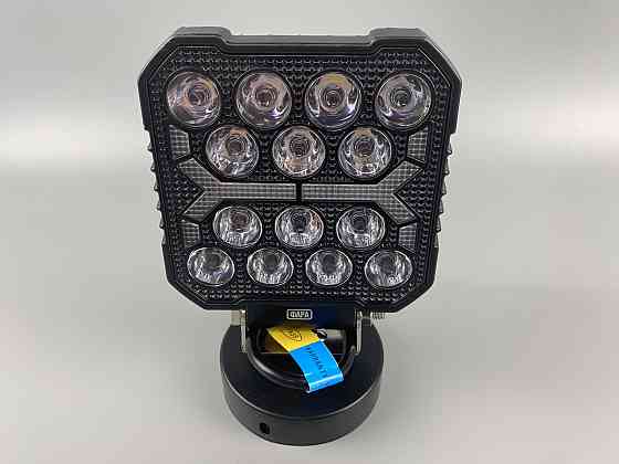 Фара LED квадратна 16 Led chip 12/24V. Широкий промінь + DRL світло (жовта горизонт лінія), світло 6500К, IP67 Мукачево