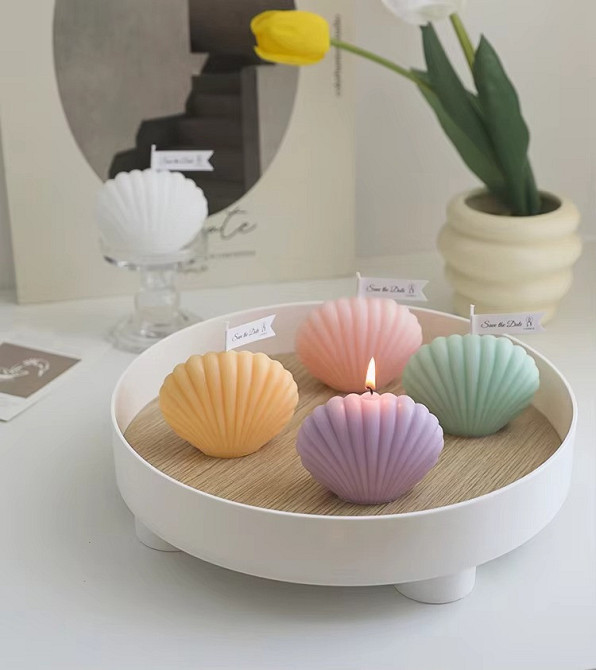 Свеча “Морская ракушка” ручной работы фиолетового цвета Каменец-Подольский - изображение 3