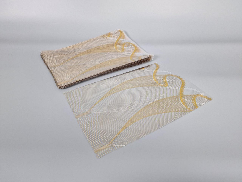 Пакет із малюнком для пакування подарунків (20*30) No382 (8) "Золота ажурна сітка" (100 шт.) Харків - фото 2