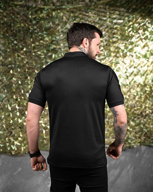 Тактична футболка поло чорна + біла ДЛ7056 Одеса - фото 11