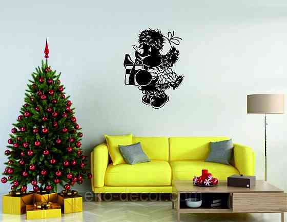 Декоративное настенное Панно «Снеговик», Декор на стену 90*67 см, Черный Киев