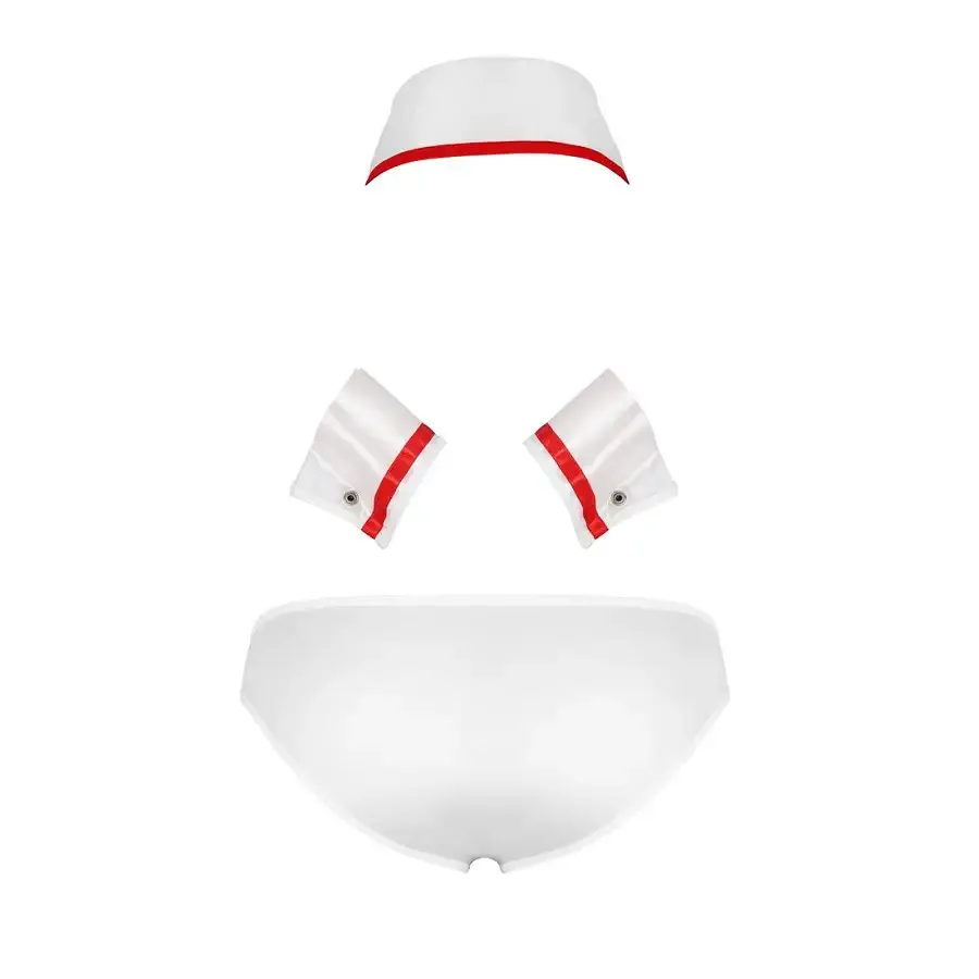 Комплект еротичної чоловічої білизни Passion 037 GREGORY XXL/XXXL White, труси, комірець, манжети Львів - фото 6