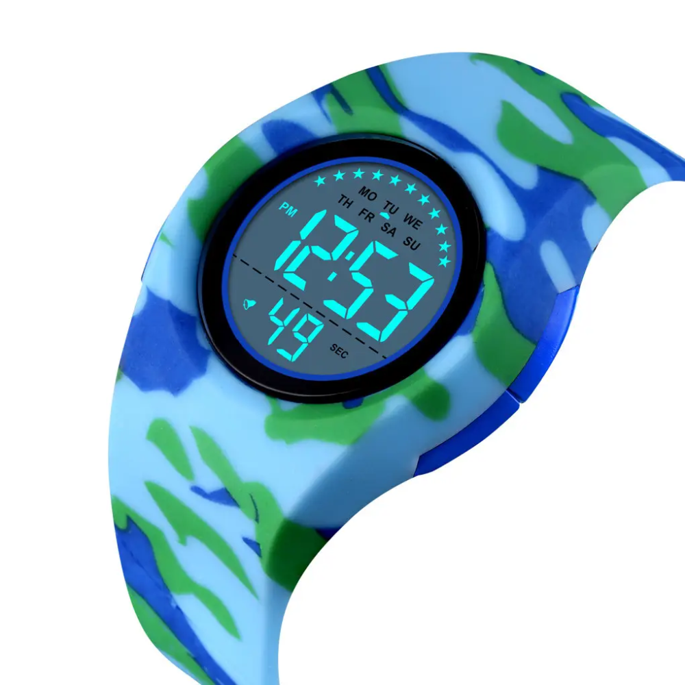 Дитячий спортивний годинник Skmei 1556 kids Блакитний камуфляж Вінниця - фото 6