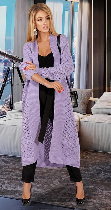 Ажурний в'язаний кардиган (48-52) Київ - фото 1