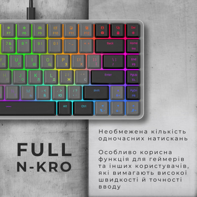 Клавіатура GamePro MK141R Red Swich Low Profile RGB USB Dark Gray (MK141R) Вінниця - фото 5